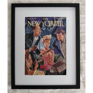 Framed 1996 The New Yorker Sept 23 Magazine Cover M. Scott Miller Social Lights
